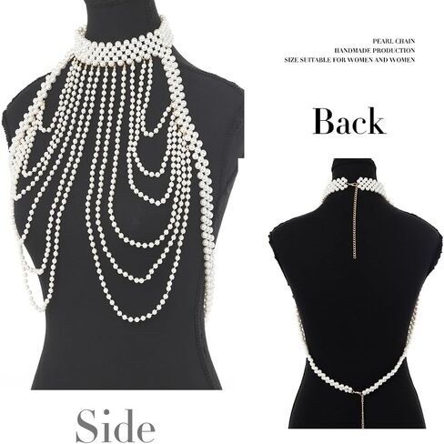 لؤلؤة الكتف القلائد اللؤلؤ مجوهرات الجسم مثير شرابات الجسم سلسلة الصيف شاطئ الجسم اكسسوارات الهذيان ملهى ليلي سلاسل الجسم in Kuwait