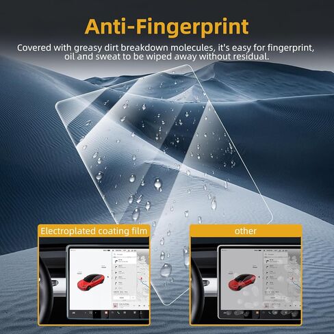 واقي شاشة من الزجاج المقسى FINPAC متوافق مع طراز Tesla 3 Tesla Model Y 15 بوصة - طبقة حماية لوحة القيادة لوحدة التحكم المركزية عالية الدقة، صلابة 9H ومضادة لبصمات الأصابع in Kuwait