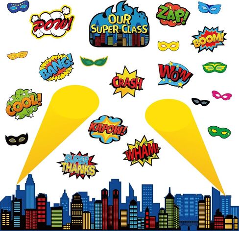 Super Theme Hero Classroom Bulletin Board Decorations Super Theme Hero Cityscape Super Theme Hero Sayings School Bulletin Board Super Theme Hero Cutouts Classroom Holiday Bulletin Board Decor in Saudi Arabia