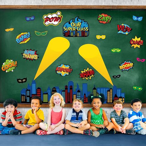 Super Theme Hero Classroom Bulletin Board Decorations Super Theme Hero Cityscape Super Theme Hero Sayings School Bulletin Board Super Theme Hero Cutouts Classroom Holiday Bulletin Board Decor in Saudi Arabia