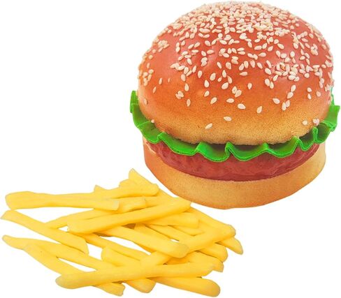 Artificial Hamburger & 20pcs Artificial French Fries Fake Food Bread Model Photography Prop for Display Faux Burger for Home Kitchen Party Decoration in Saudi Arabia