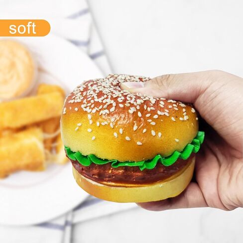 Artificial Hamburger & 20pcs Artificial French Fries Fake Food Bread Model Photography Prop for Display Faux Burger for Home Kitchen Party Decoration in Saudi Arabia