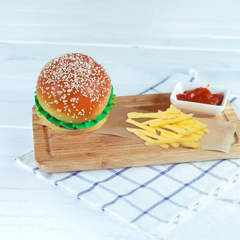 Artificial Hamburger & 20pcs Artificial French Fries Fake Food Bread Model Photography Prop for Display Faux Burger for Home Kitchen Party Decoration in Saudi Arabia