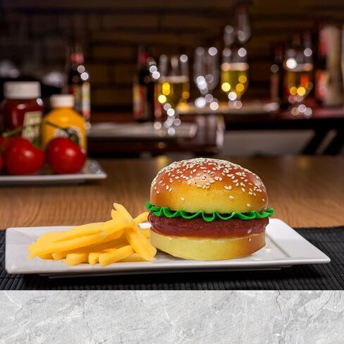 Artificial Hamburger & 20pcs Artificial French Fries Fake Food Bread Model Photography Prop for Display Faux Burger for Home Kitchen Party Decoration in Saudi Arabia