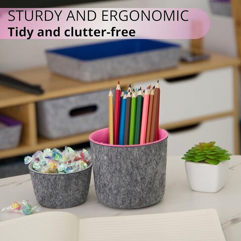 Teeo - Cubby Organizer - Nursery Drawer Dividers - Fabric Storage Box - Drawer Inserts - Felt Tray Home Office Desk Cosmetic Bins Compartment Bedroom Closet Organization - Pack of 3, Burgundy in Saudi Arabia