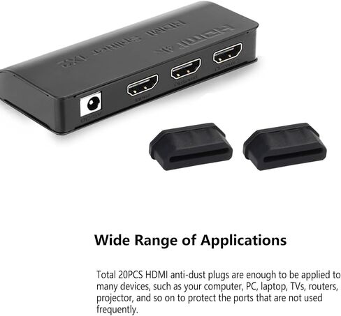 20PCS HDMI Anti-dust Plugs, Silicone HDMI Port Protection Caps, Anti Dust Plug for HDMI, with Clean Tools and Storage Box in Saudi Arabia