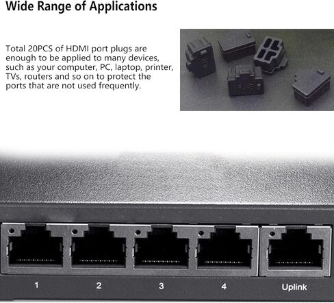 20PCS HDMI Anti-dust Plugs, Silicone HDMI Port Protection Caps, Anti Dust Plug for HDMI, with Clean Tools and Storage Box in Saudi Arabia