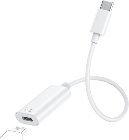 محول Mixfly Lightning أنثى إلى USB C ذكر لهاتف iPhone 15/15 Pro/15 Pro Max/15 Plus، لهاتف Samsung، يدعم الشحن ونقل البيانات، كابل موصل شاحن من النوع C، وليس للصوت/OTG in Kuwait