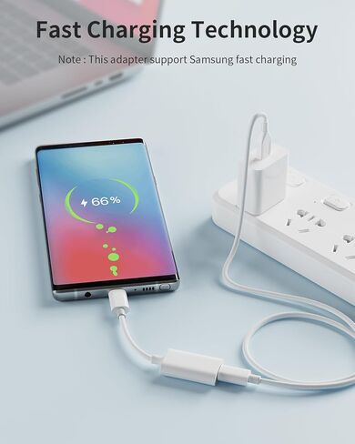 محول Mixfly Lightning أنثى إلى USB C ذكر لهاتف iPhone 15/15 Pro/15 Pro Max/15 Plus، لهاتف Samsung، يدعم الشحن ونقل البيانات، كابل موصل شاحن من النوع C، وليس للصوت/OTG in Kuwait