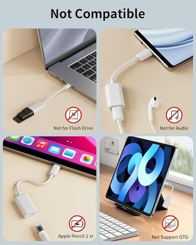 محول Mixfly Lightning أنثى إلى USB C ذكر لهاتف iPhone 15/15 Pro/15 Pro Max/15 Plus، لهاتف Samsung، يدعم الشحن ونقل البيانات، كابل موصل شاحن من النوع C، وليس للصوت/OTG in Kuwait