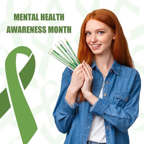 Geosar Mental Health Awareness Pencils Inspirational Pencils Fun Pencils Motivational Pencils for Kids Teachers Adults Home Classroom Mental Health Awareness Activity Supplies, 4 Styles (120) in Saudi Arabia