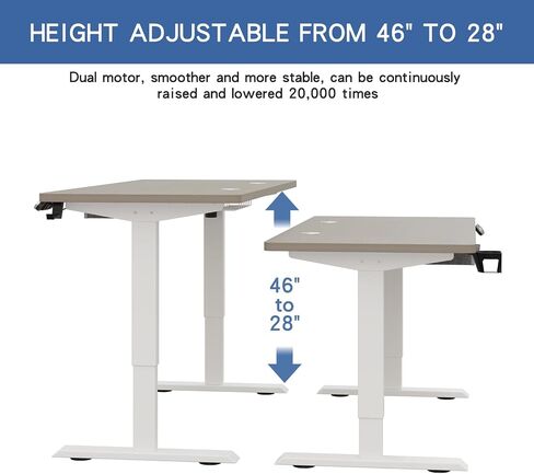 bilbil 55x30 Inches Electric Standing Desk with Drawer, Height Adjustable Sit Stand Up Desk with 4 Splice Boards, Home Office Desk Computer Workstation with Dark Walnut Top/Black Frame in Saudi Arabia