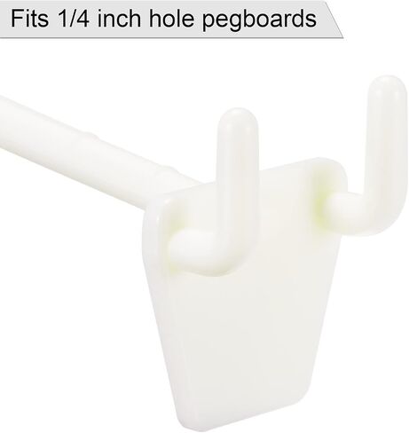 خطافات Pegboard بلاستيكية من MECCANIXITY مقاس 10.16 سم تناسب لوحات Pegboard بفتحات مقاس 1/4 بوصة لمخزن المرآب والمكتب، عبوة من 20 قطعة in Kuwait