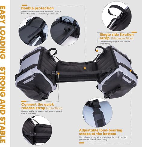 Motorcycle Saddle Bag 70L (35L*2) Motorcycle Equipment Cycling Rear Seat Bag (Black) in Kuwait