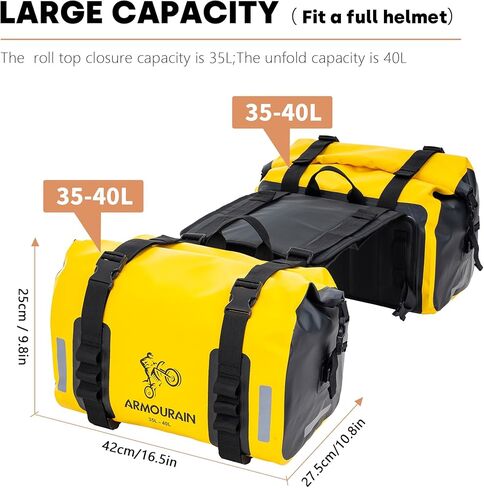 Motorcycle Saddle Bag 70L (35L*2) Motorcycle Equipment Cycling Rear Seat Bag (Black) in Kuwait