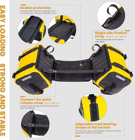 Motorcycle Saddle Bag 70L (35L*2) Motorcycle Equipment Cycling Rear Seat Bag (Black) in Kuwait