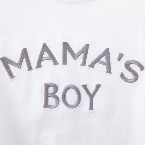 Toddler Baby Boy T Shirts Summer Short Sleeve Clothes Letters Embroidered Mamas Little Boy Tee Tops 1-5t in Kuwait