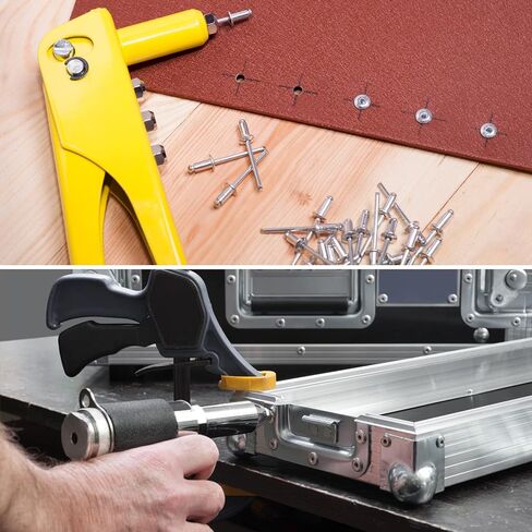 uxcell 90Pcs Stainless Steel Blind Rivets, M4 (5/32") 6 Sizes Rivet Assortment Kit Open End Flat Round Head for Sheet Metal, Furniture in Kuwait