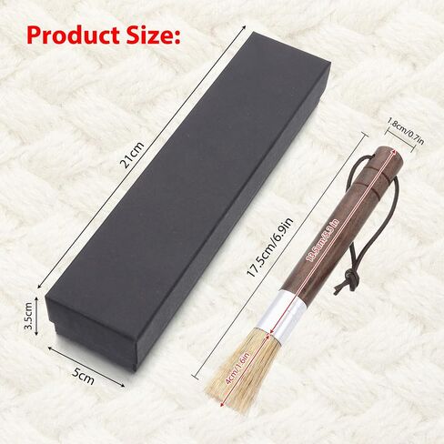 2Pcs Cleaning Brush for Sewing Machine, Wooden Handle Lint Brush with Hanging Strap, Soft Brush Hair for Brushing Lint Out of Sewing Machines, Sewing Tools (Black Sandalwood) in Saudi Arabia