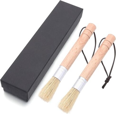 قطعتان من فرشاة التنظيف لآلة الخياطة، فرشاة الوبر بمقبض خشبي مع حزام للتعليق، فرشاة شعر ناعمة لتنظيف الوبر من ماكينات الخياطة، أدوات الخياطة (خشب الصندل الأسود) in Kuwait