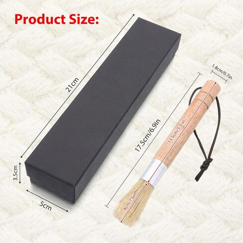 قطعتان من فرشاة التنظيف لآلة الخياطة، فرشاة الوبر بمقبض خشبي مع حزام للتعليق، فرشاة شعر ناعمة لتنظيف الوبر من ماكينات الخياطة، أدوات الخياطة (خشب الصندل الأسود) in Kuwait