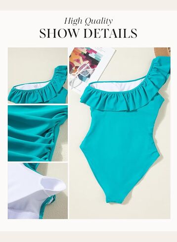 Dokotoo Womens One Piece Swimsuits One Shoulder Ruffle Bathing Suits in Saudi Arabia