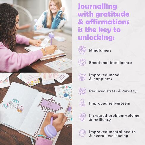 مجموعة My Paris & Me Journal من ETLT Kids - مجموعة مجلة للفتيات، مذكرات مع قفل ومفتاح - مجلة للفتيات المراهقات، مذكرات قفل للفتيات من سن 8 إلى 12 سنة، هدايا للفتيات المراهقات، مذكرات امتنان للأطفال - السفر in Kuwait