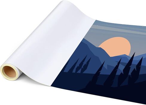 17 Inches x 10 Feet Glossy Printable Adhesive Vinyl Roll Printable Sticker Vinyl Inkjet Peel and Stick Sticker Paper Works with All Inkjet Printers in Saudi Arabia