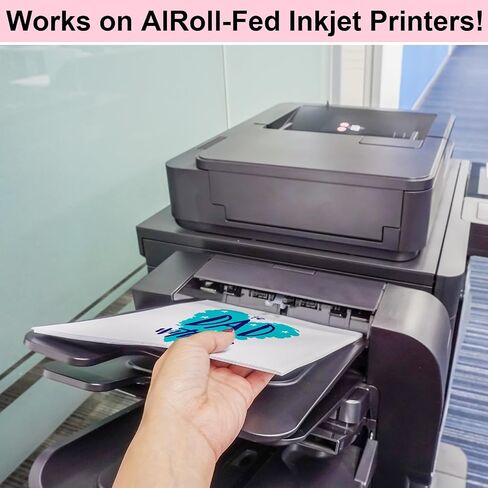 17 Inches x 10 Feet Glossy Printable Adhesive Vinyl Roll Printable Sticker Vinyl Inkjet Peel and Stick Sticker Paper Works with All Inkjet Printers in Saudi Arabia