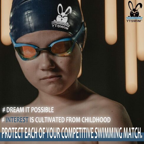 YTSWIM Kids Swim Caps for Girls, Boys, Baby, Toddler Swim Cap for Long Hair, Braids, Dreadlocks, Large Waterproof Silicone Swim Hat for Child 6-14 in Saudi Arabia