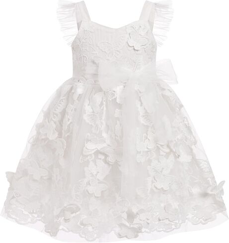 ODASDO Toddler Kids Baby Girl Butterfly Dress Sleeveless Mesh Tulle Princess Tutu Dress Butterflies Embroidery Formal Dresses in Saudi Arabia