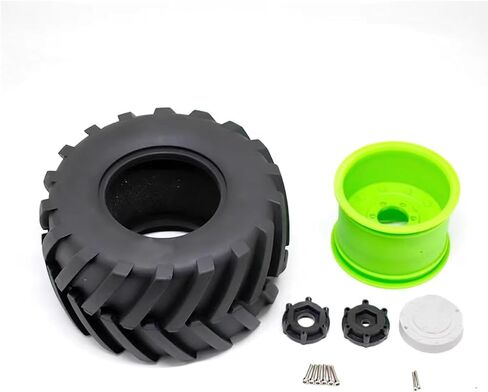 4PCS 1/10 Scale RC Monster Truck Rubber Tire w/12mm Hex Plastic Wheel Rim 133mm/73mm Rubber Rocks Tyres Set Fit for 1/10 RC Monster Truck E-Revo and Summit,MAXX, HIMOTO HSP HPI Tamiya Kyosho in Saudi Arabia