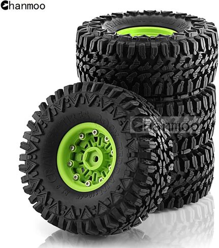 إطارات 1.9 RC الزاحفة وإطارات عجلات Beadlock 1/10 إطارات مطاطية من الطين لـ 1:10 RC Rock Crawler Car TRX4 RC4WD D90 Axial Redcat Gen8 SCX10 TF2 SCX10 Tamiya cc01 4 قطع (أسود) in Kuwait