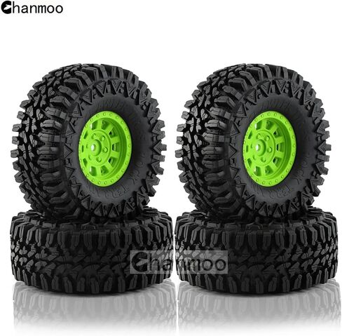 إطارات 1.9 RC الزاحفة وإطارات عجلات Beadlock 1/10 إطارات مطاطية من الطين لـ 1:10 RC Rock Crawler Car TRX4 RC4WD D90 Axial Redcat Gen8 SCX10 TF2 SCX10 Tamiya cc01 4 قطع (أسود) in Kuwait