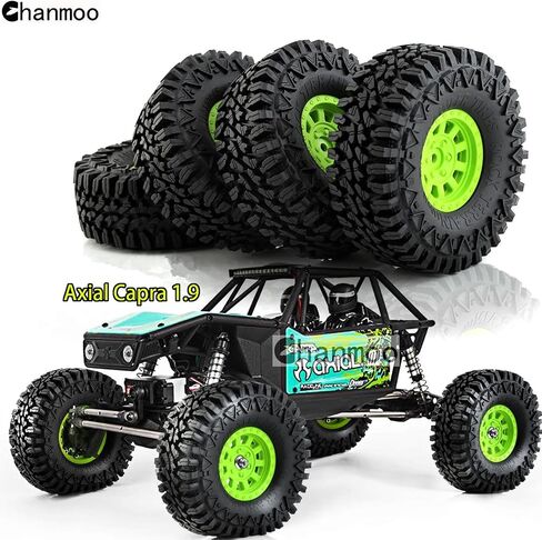 إطارات 1.9 RC الزاحفة وإطارات عجلات Beadlock 1/10 إطارات مطاطية من الطين لـ 1:10 RC Rock Crawler Car TRX4 RC4WD D90 Axial Redcat Gen8 SCX10 TF2 SCX10 Tamiya cc01 4 قطع (أسود) in Kuwait