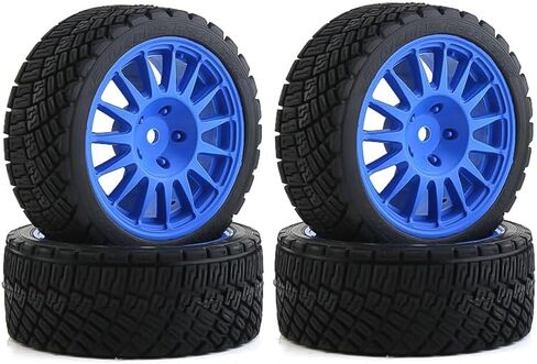 4PCS 1/10 RC Tires 67mm RC On-Road Tires Hard Plastic Wheel Rim 12mm Hex Fit for 1/10 RC On-Road Car TRAXXAS Tamiya TT01 TT02 XV01 Kyosho HSP HPI in Kuwait