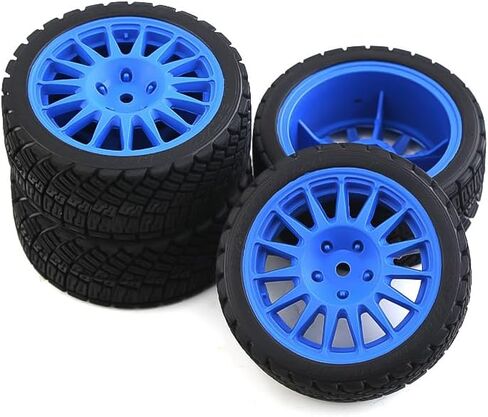 4PCS 1/10 RC Tires 67mm RC On-Road Tires Hard Plastic Wheel Rim 12mm Hex Fit for 1/10 RC On-Road Car TRAXXAS Tamiya TT01 TT02 XV01 Kyosho HSP HPI in Kuwait