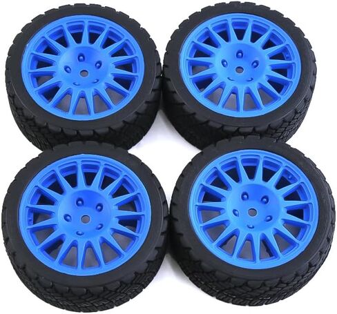 4PCS 1/10 RC Tires 67mm RC On-Road Tires Hard Plastic Wheel Rim 12mm Hex Fit for 1/10 RC On-Road Car TRAXXAS Tamiya TT01 TT02 XV01 Kyosho HSP HPI in Kuwait