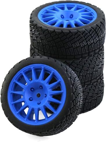 4PCS 1/10 RC Tires 67mm RC On-Road Tires Hard Plastic Wheel Rim 12mm Hex Fit for 1/10 RC On-Road Car TRAXXAS Tamiya TT01 TT02 XV01 Kyosho HSP HPI in Kuwait