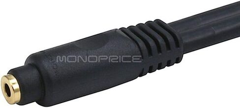 كابل Monoprice 6 بوصة ممتاز 3.5 ملم ستيريو أنثى إلى 2RCA ذكر 22AWG (مطلي بالذهب) - أسود in Saudi Arabia