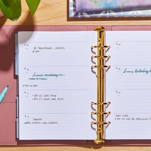 Erin Condren A5 Ring Agenda Inserts | Undated Planner with Daily Layout for Daily, Weekly & Yearly Planning | 12 Months of Undated Planning, 80 lb. Mohawk Premium Paper in Saudi Arabia