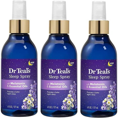 Dr. Teal's Mothers Day Sleep Spray with Melatonin & Essential Oils (3 Pack, 6oz Ea.) - Night Time Therapy Formula with Chamomile & Lavender - Eases Daily Stress While Promoting a Better Nights Sleep in Kuwait
