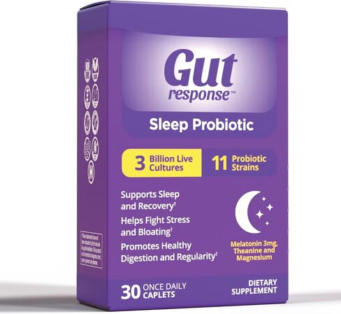 Sleep Probiotic for Men & Women, Slows Down Digestive Aging, Supports Sleep and Recovery, Promotes Healthy Gut, Vegan, Gluten Free & Soy Free, 3 Billion CFU, 30 Caplets in Saudi Arabia