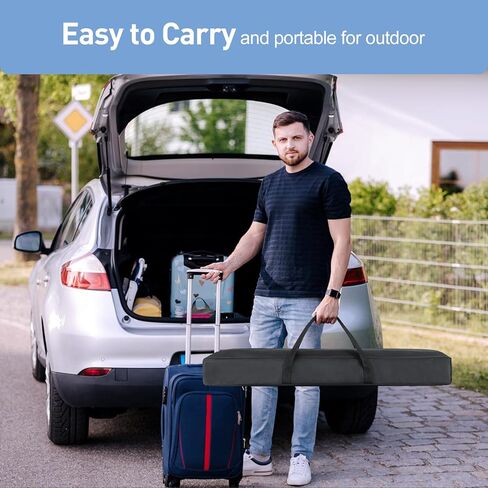 شاشة عرض مع حامل، شاشة عرض محمولة مقاس 120 بوصة للاستخدام الخارجي والداخلي وخالية من التجاعيد بنسبة 16:9 بدقة 4K HD وشاشة أفلام أمامية خلفية مع حقيبة حمل للمسرح المنزلي في الفناء الخلفي والسفر ليلاً in Kuwait