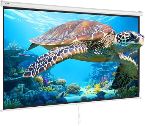 شاشة عرض VEVOR يدوية قابلة للسحب، 100 بوصة 16:9 4K 1080 HD شاشة عرض قابلة للسحب، شاشة عرض محمولة بقفل تلقائي، شاشة عرض أفلام محمولة لمسرح المكتب المنزلي العائلي in Kuwait