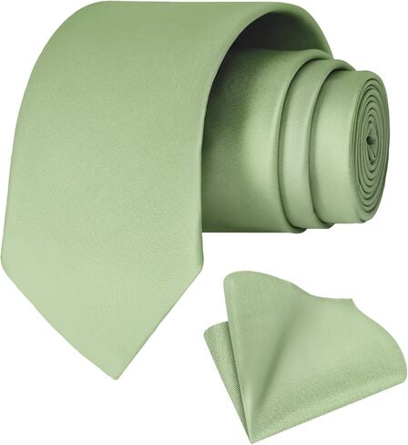 Satin Solid Ties for Men Classic Wedding Necktie and Pocket Square Set Formal Business in Saudi Arabia