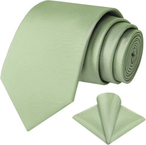 Satin Solid Ties for Men Classic Wedding Necktie and Pocket Square Set Formal Business in Saudi Arabia