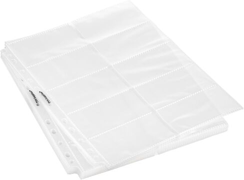 TYH Supplies 25 Pack Heavy Duty Business Card Sleeves for 3 Ring Binder | Double Sided | Ultra Clear Plastic Sheets | Business Card Sheet Protectors | 500 Slots in Saudi Arabia