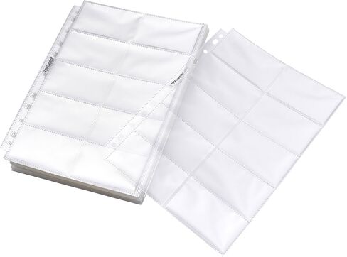 TYH Supplies 25 Pack Heavy Duty Business Card Sleeves for 3 Ring Binder | Double Sided | Ultra Clear Plastic Sheets | Business Card Sheet Protectors | 500 Slots in Saudi Arabia