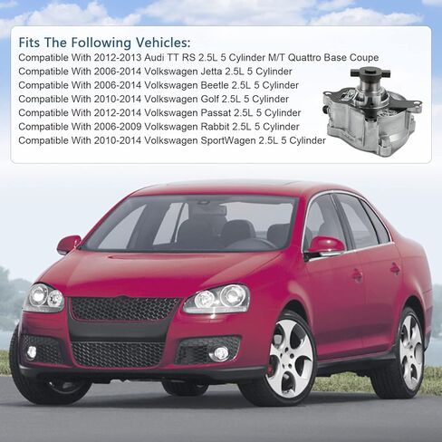 Brake Booster Vacuum Pump Compatible with 06-14 VW Jetta Beetle, 10-14 Golf, 12-14 Passat, 06-09 Rabbit, 10-14 SportWagen, 2012-2013 Audi TT RS 2.5L 5 Cylinder Replaces# 904-817 07K145100H in Saudi Arabia